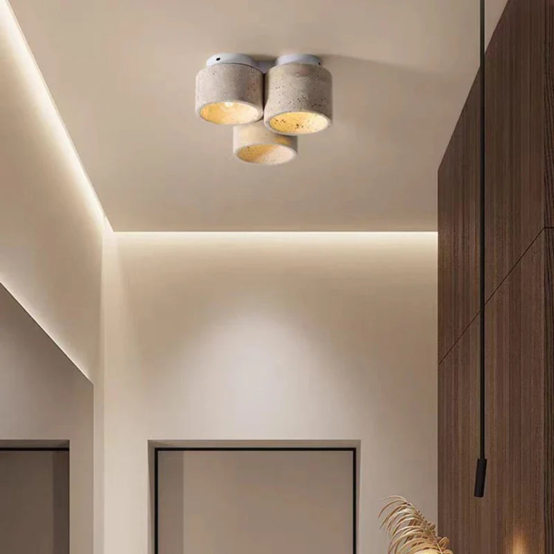 Plafonnier — En marbre naturel lampe suspendue pierre