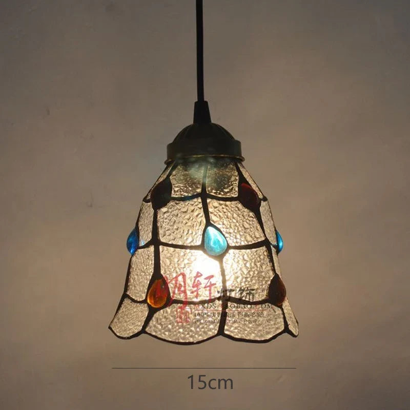Suspension tiffany vitrail pteris luminaire décoratif pour intérieur Adrien Respire en Verre - Le Charme du Verre dans le Décor