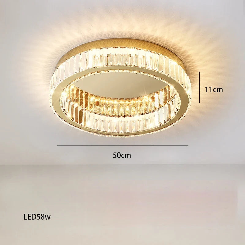 Lustre — Rond en cristal dimmable LED de luxe
