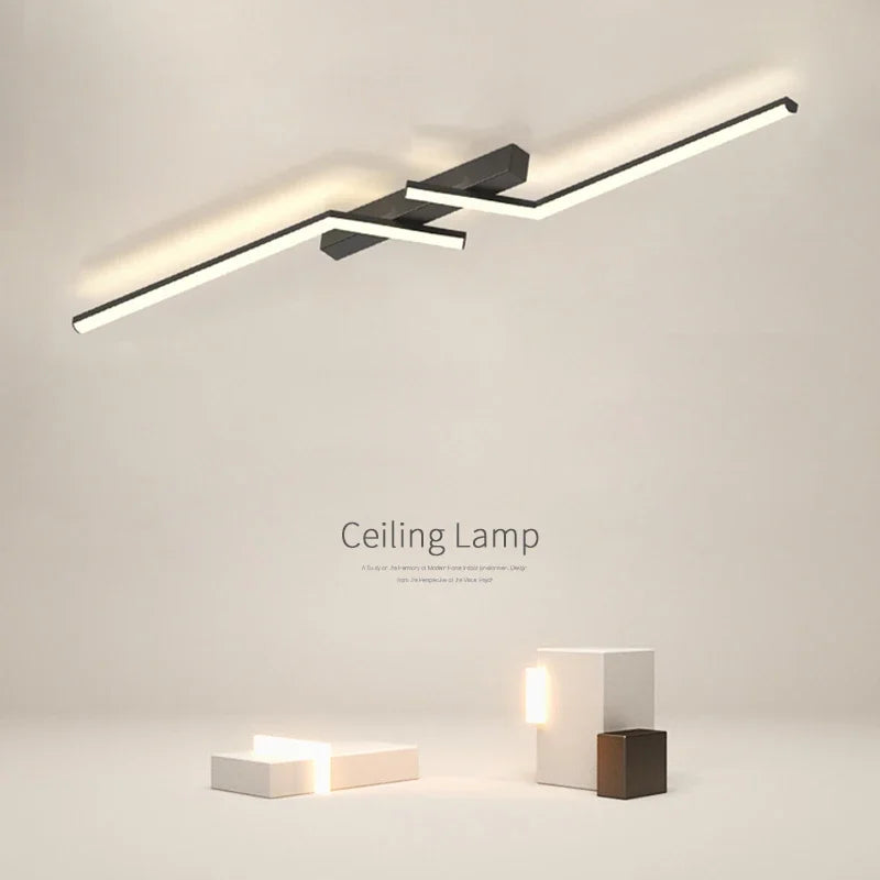 Plafonnier led ligne moderne pour salon étude éclairage Marin Onde - Esprit Contemporain & Décor Élégant