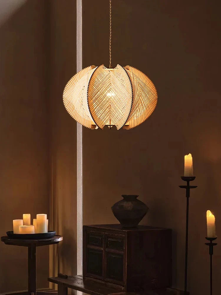 Lustre Japonais Marceau Brume en Corde de Chanvre