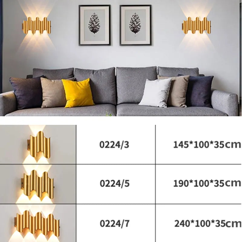Applique murale — LED lumière extérieure étanche IP65 porche jardin applique et intérieur chambre chevet décoration éclairage lampe en aluminium doré