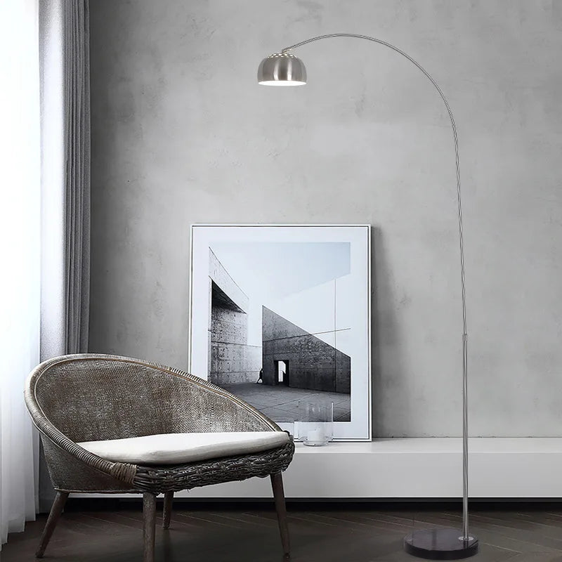 Lampadaire arc en métal LED décoration galvanoplastie – Séliane Épure