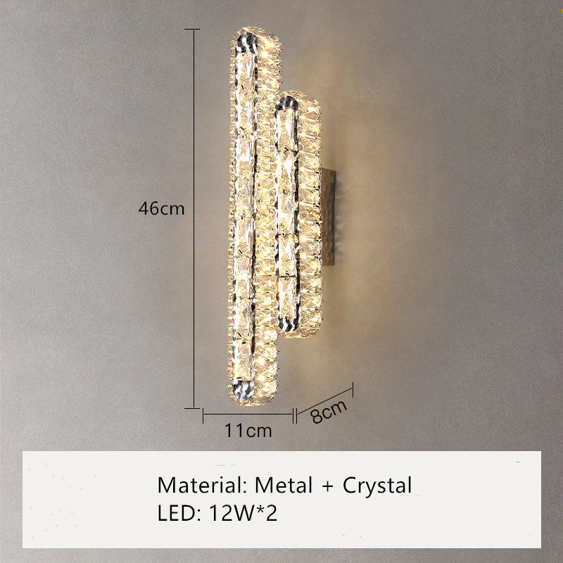 Applique murale — LED ovale en cristal pour décoration intérieure