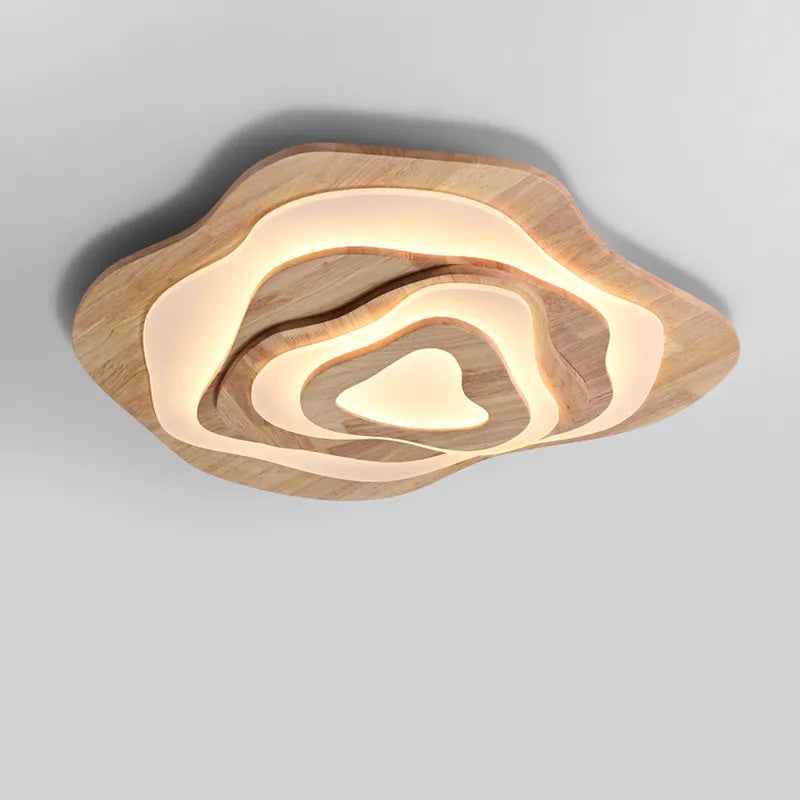 Plafonnier — Chinois Zen en bois nuage acrylique LED