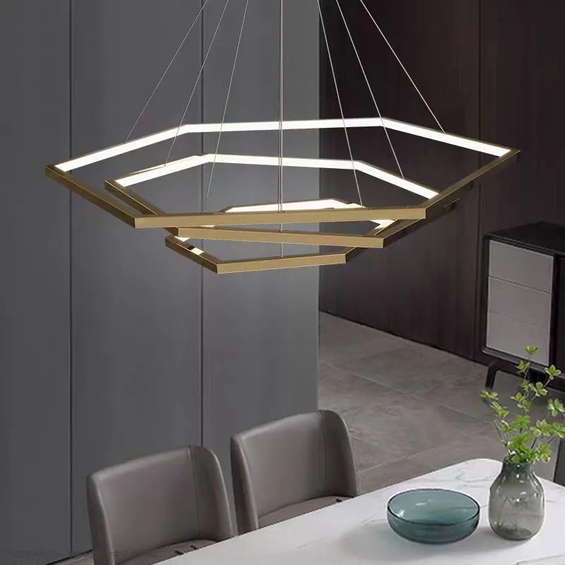 Suspension — Hexagone LED simple moderne luxe suspension