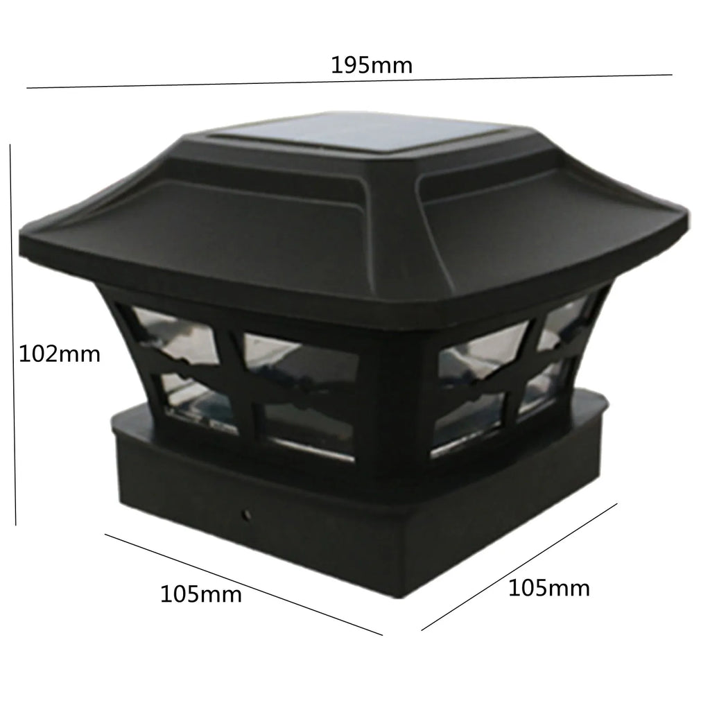 LED à alimentation solaire lumière de clôture carrée blanc chaud lampe éclairage extérieur pilier étanche IP65 lampe solaire extérieure pour jardin