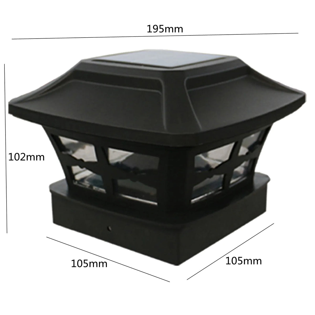 LED à alimentation solaire lumière de clôture carrée blanc chaud lampe éclairage extérieur pilier étanche IP65 lampe solaire extérieure pour jardin