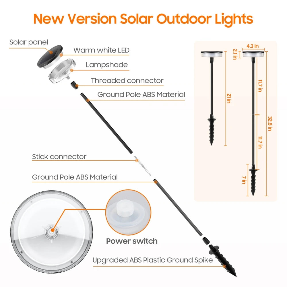 Luminaire solaire LED sur tiges mobiles au vent pour jardin, IP65 – Briséane