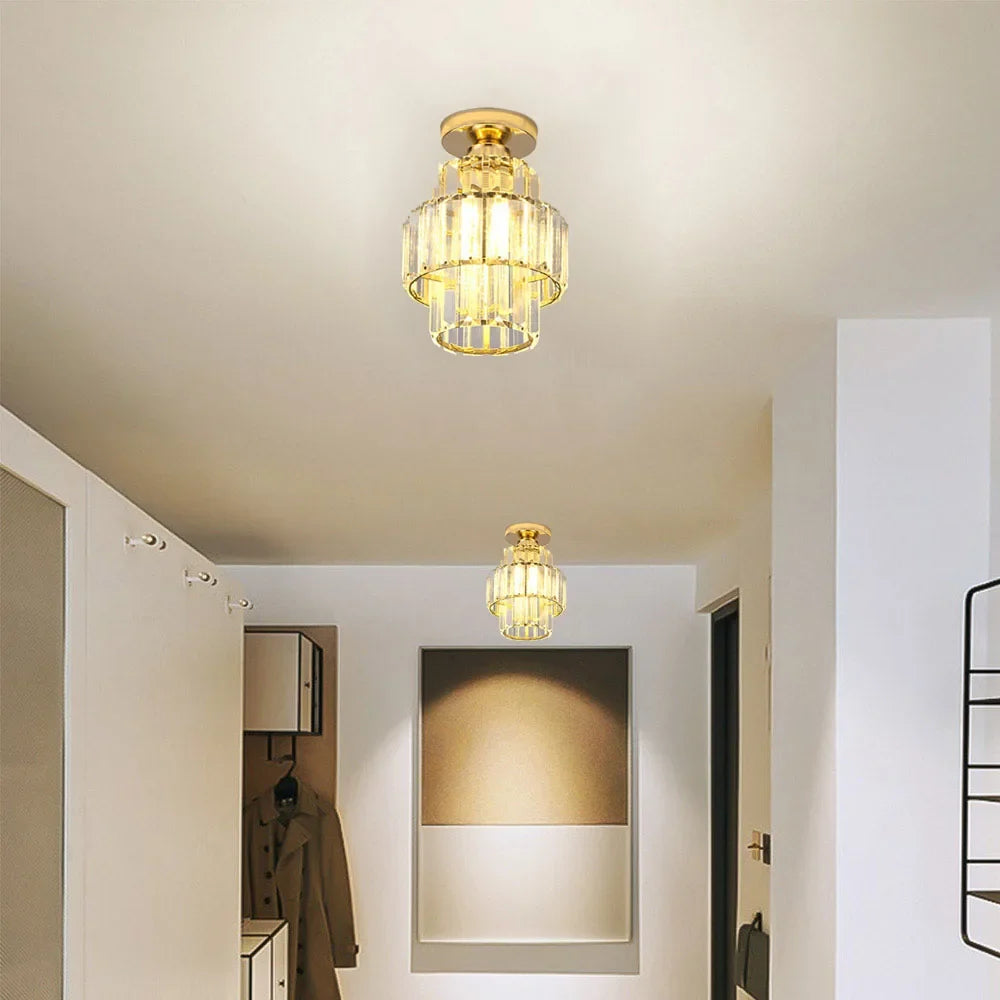 Plafonnier en cristal k9 moderne pour décoration intérieure élégante Agathe Contrepoint - Reflets Délicats & Élégance Visuelle