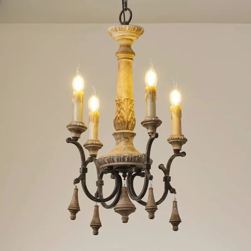Lustre — Rétro en bois pour décoration intérieure élégante et raffinée