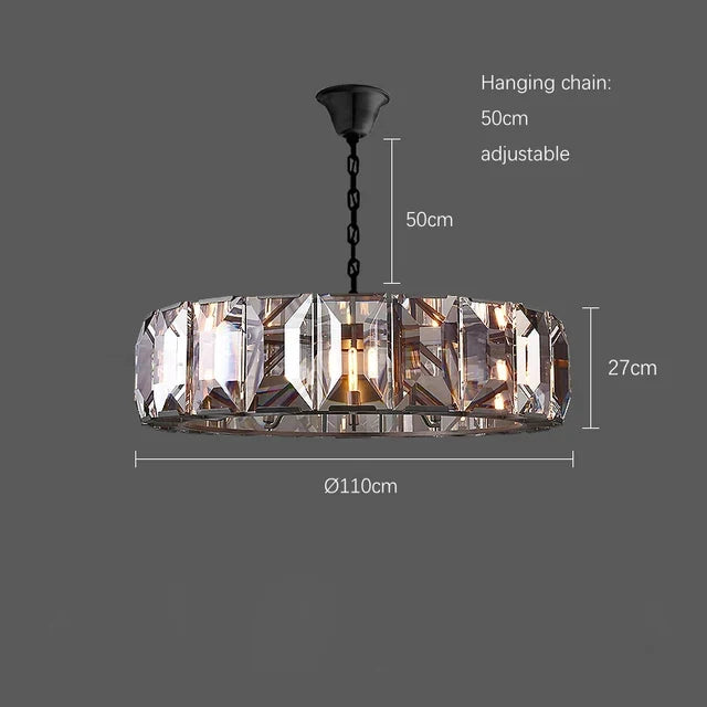 Suspension — Moderne en cristal k9 suspension rectangulaire grande taille