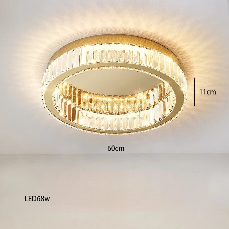 Lustre — Rond en cristal dimmable LED de luxe