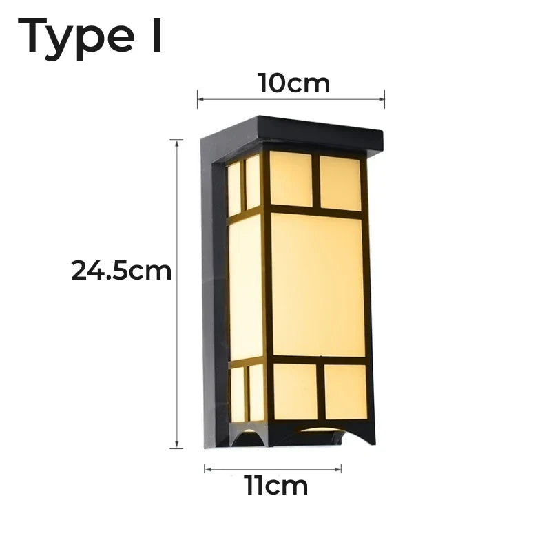 Applique murale — LED applique extérieure en plastique/aluminium porte d'entrée étanche IP65 applique jardin Patio terrasse maison luminaire mural