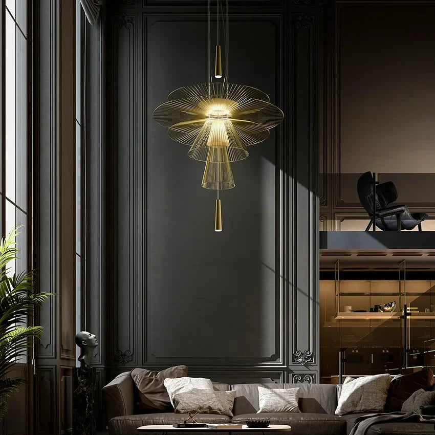 Lustre — De luxe sandyha LED en métal lampe suspendue décorative