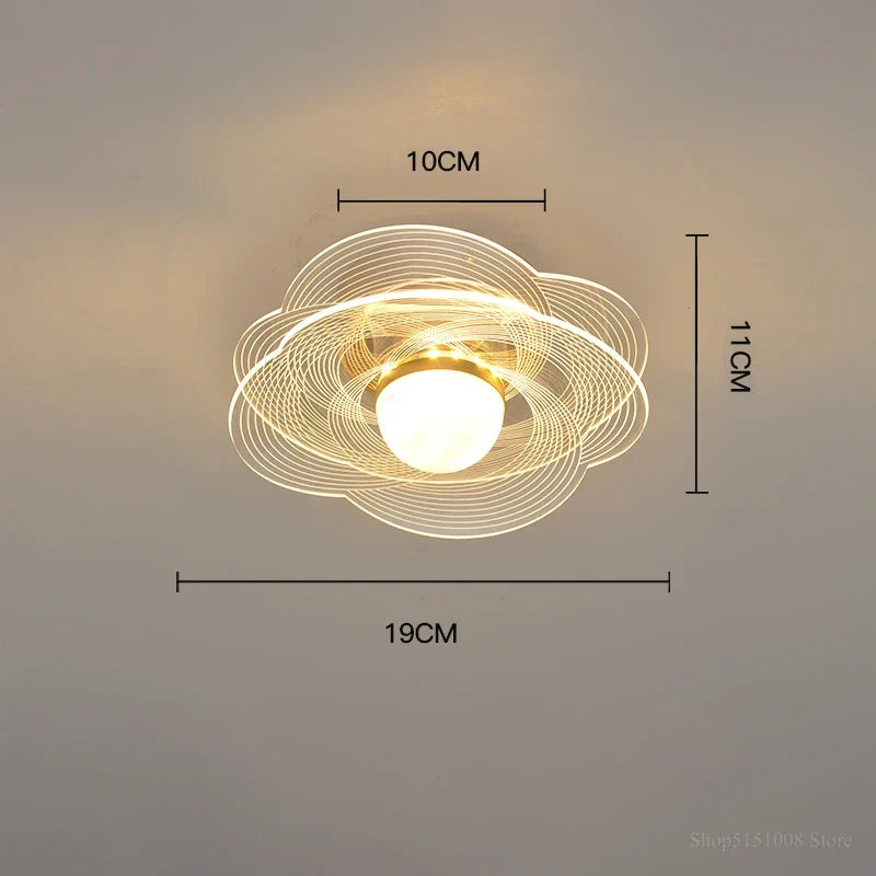 Plafonnier led moderne nordique pour intérieur et balcon Juliette Résonance - Lignes Épurées & Atmosphère Sereine