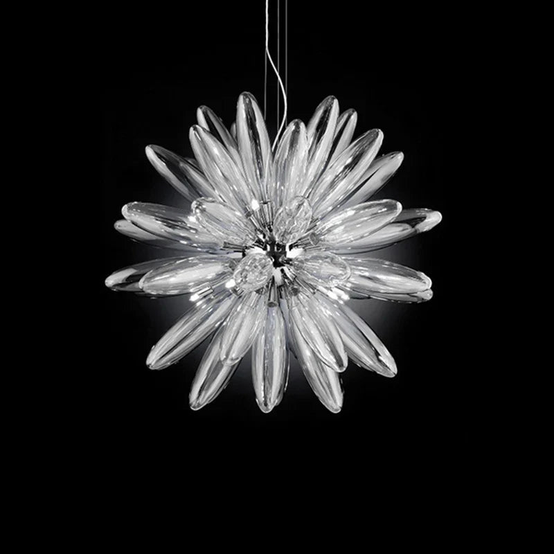 Lustre — En verre à grand globe avec quincaillerie élégante