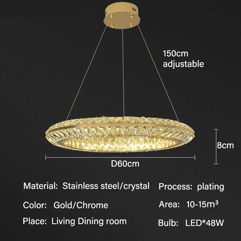 Lustre — De luxe en cristal LED pour hôtel et bar