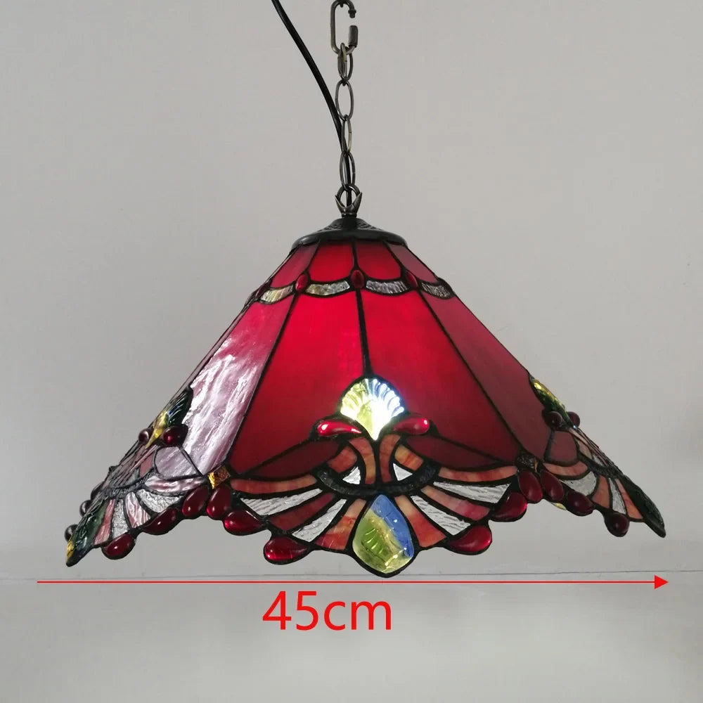 Lustre tiffany vitrail style méditerranéen pour intérieur élégant Héloïse Alizé en Verre - Reflets Délicats & Élégance Visuelle