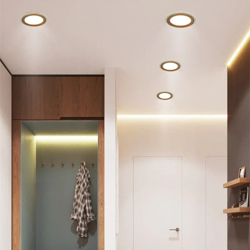 Plafonnier — LED encastré Ultra-mince en Grain de bois