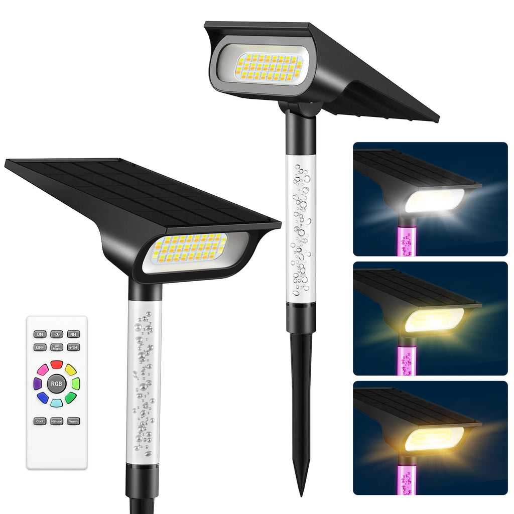 Spot solaire de jardin avec batterie de 4000 mAh et trois modes de couleur – Sylvélor