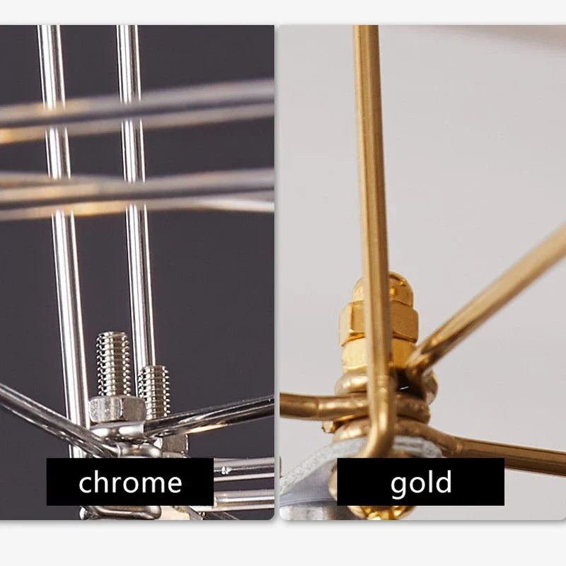 Lustre — Post-moderne cube de lumière en cristal acier inoxydable LED