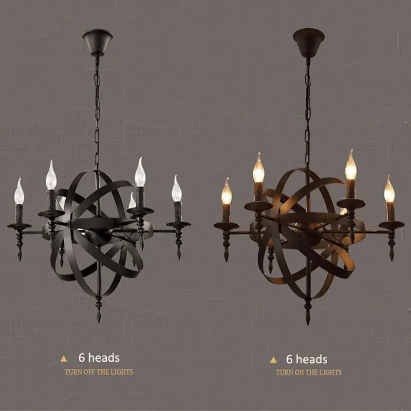 Lustre — Industriel rétro globe en fer style loft américain