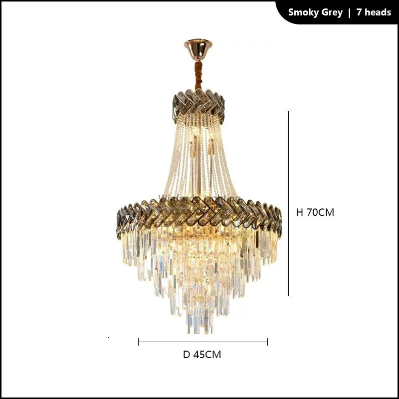 Lustre — LED en cristal design moderne pour villa duplex