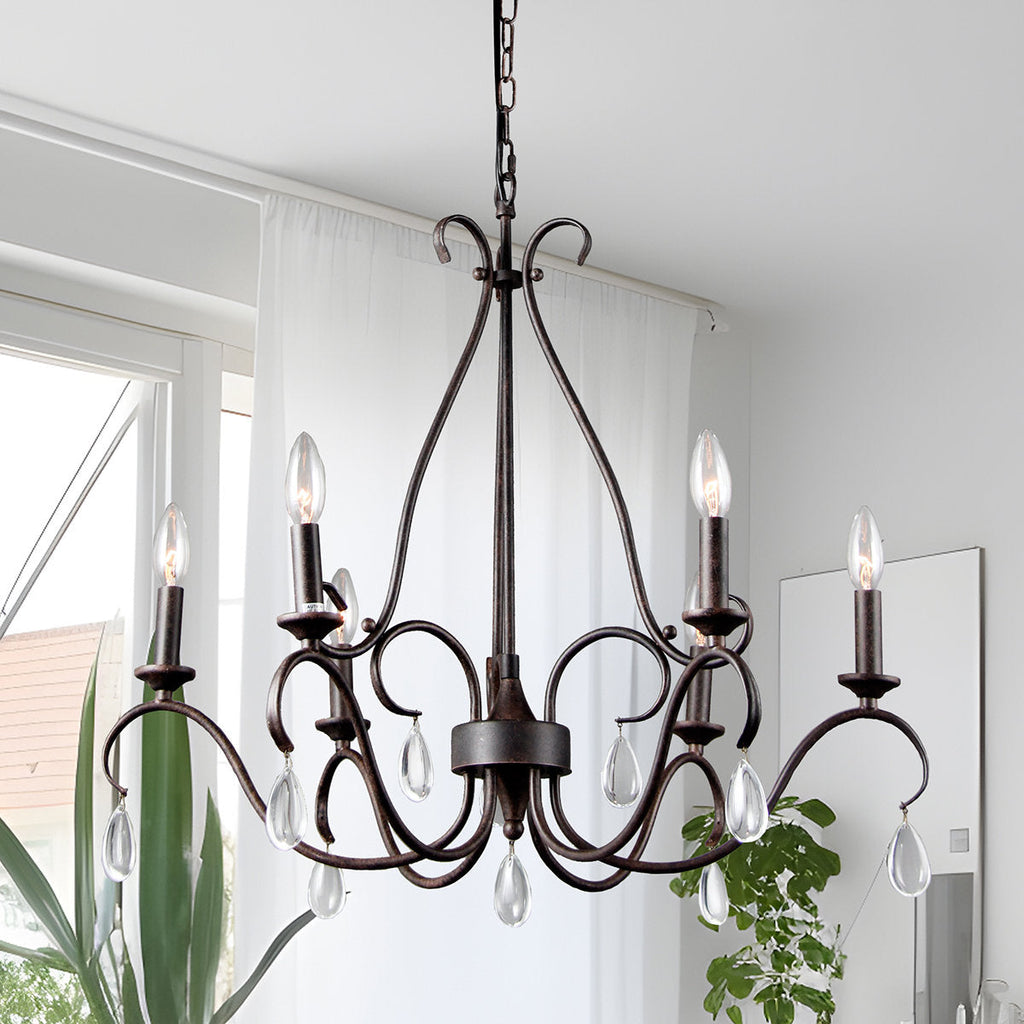 Uzorus Lustre en Métal et Cristal Style Industriel Vintage - Neutralighting