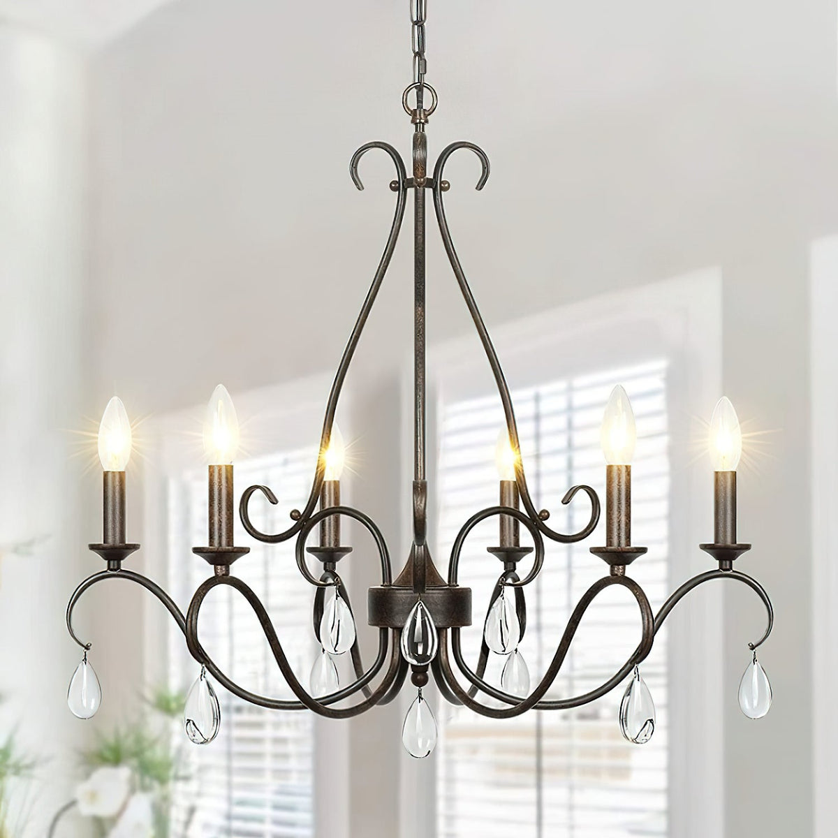 Uzorus Lustre en Métal et Cristal Style Industriel Vintage - Neutralighting