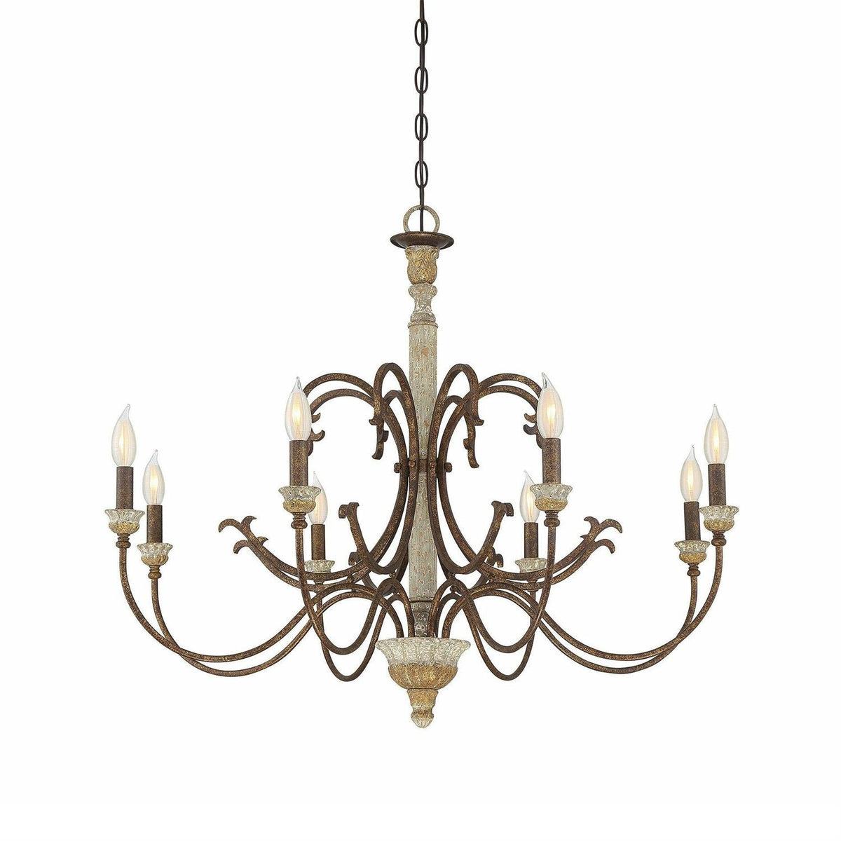 Evareth Lustre en Bois Sculpté à la Main Style Industriel Vintage - Neutralighting