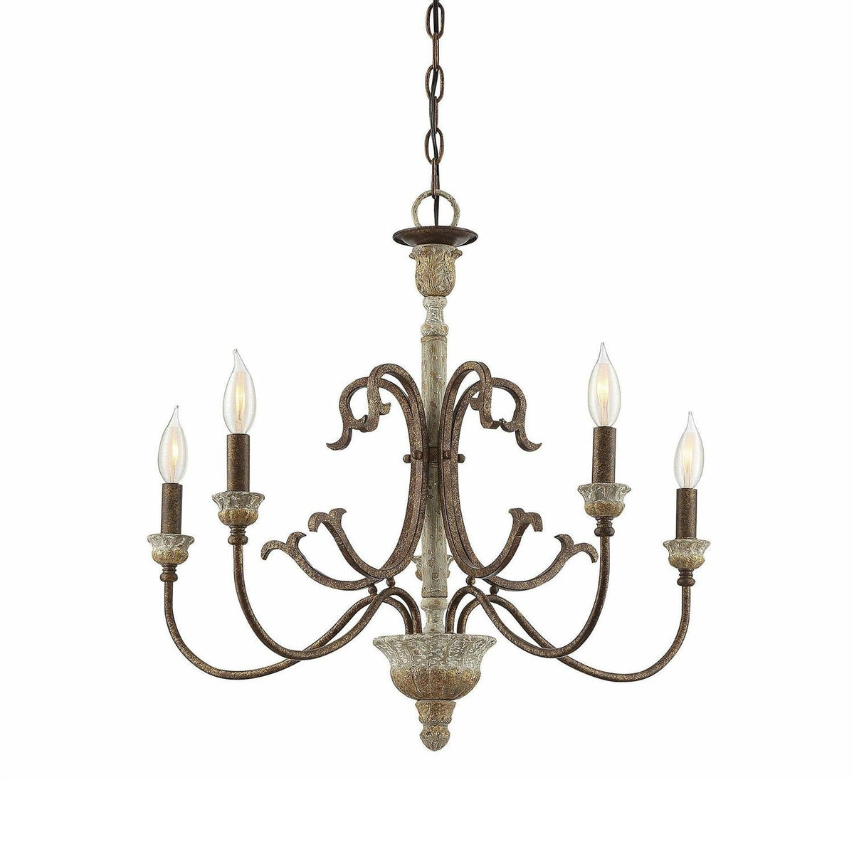 Evareth Lustre en Bois Sculpté à la Main Style Industriel Vintage - Neutralighting