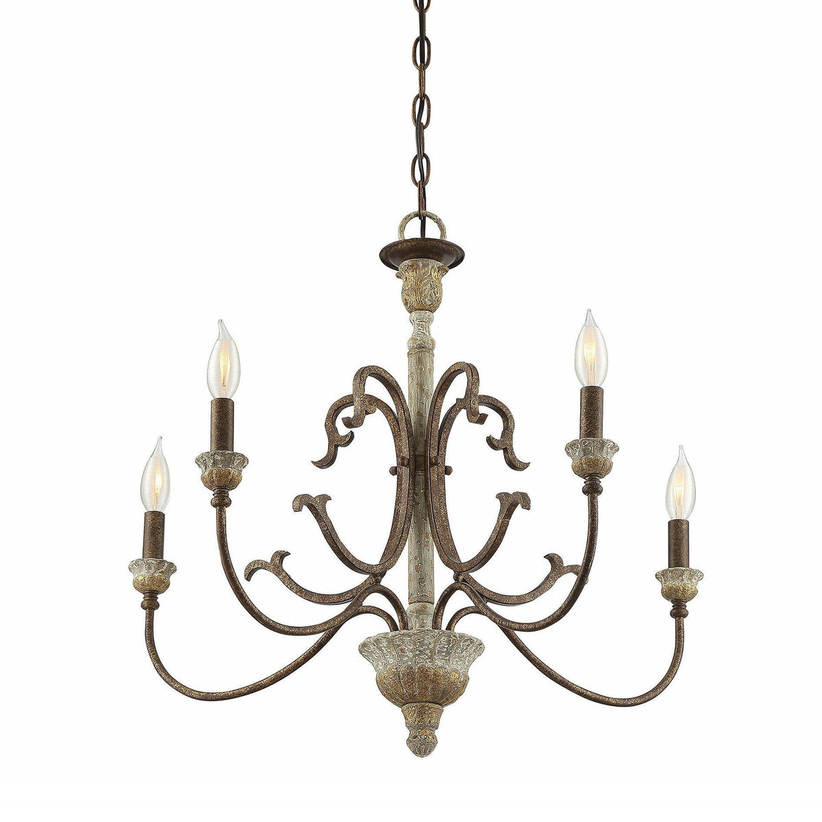 Evareth Lustre en Bois Sculpté à la Main Style Industriel Vintage - Neutralighting