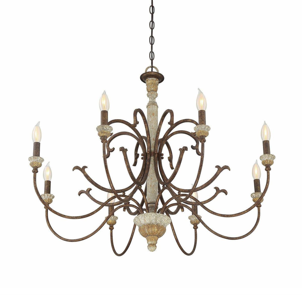 Evareth Lustre en Bois Sculpté à la Main Style Industriel Vintage - Neutralighting