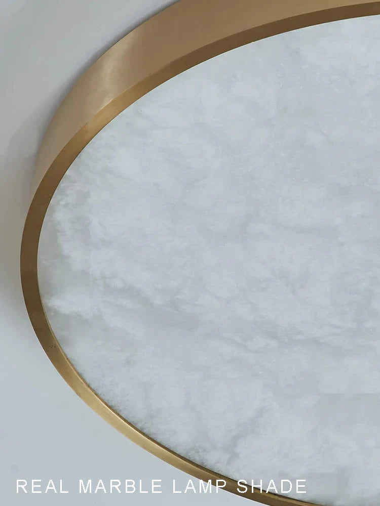 Plafonnier — LED en marbre au design moderne en cuivre brossé