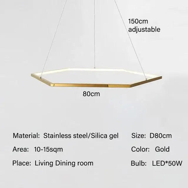 Suspension — Hexagone LED simple moderne luxe suspension