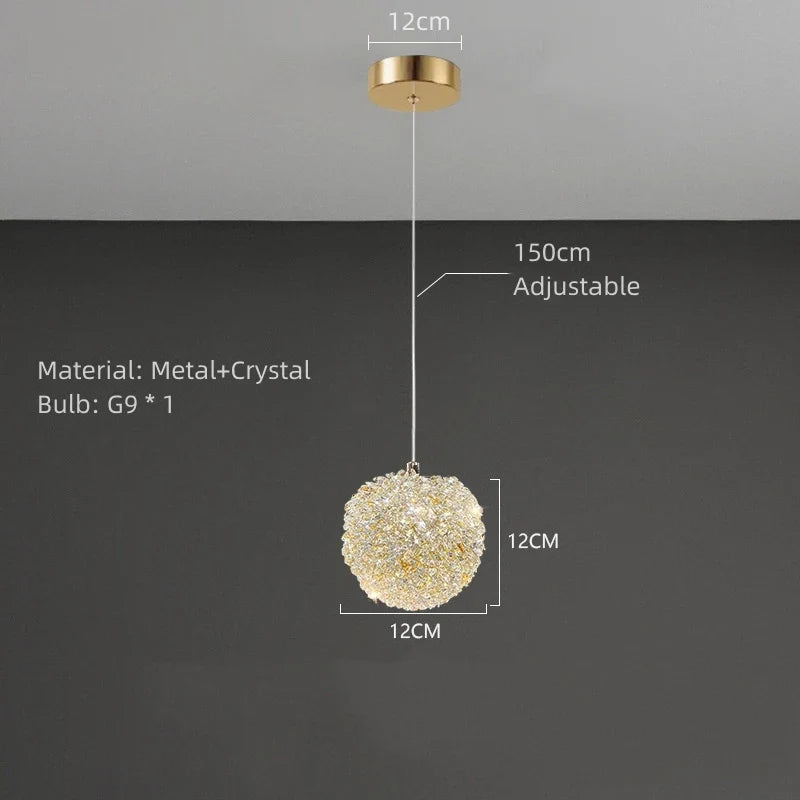 Plafonnier — Moderne en cristal clair et métal doré