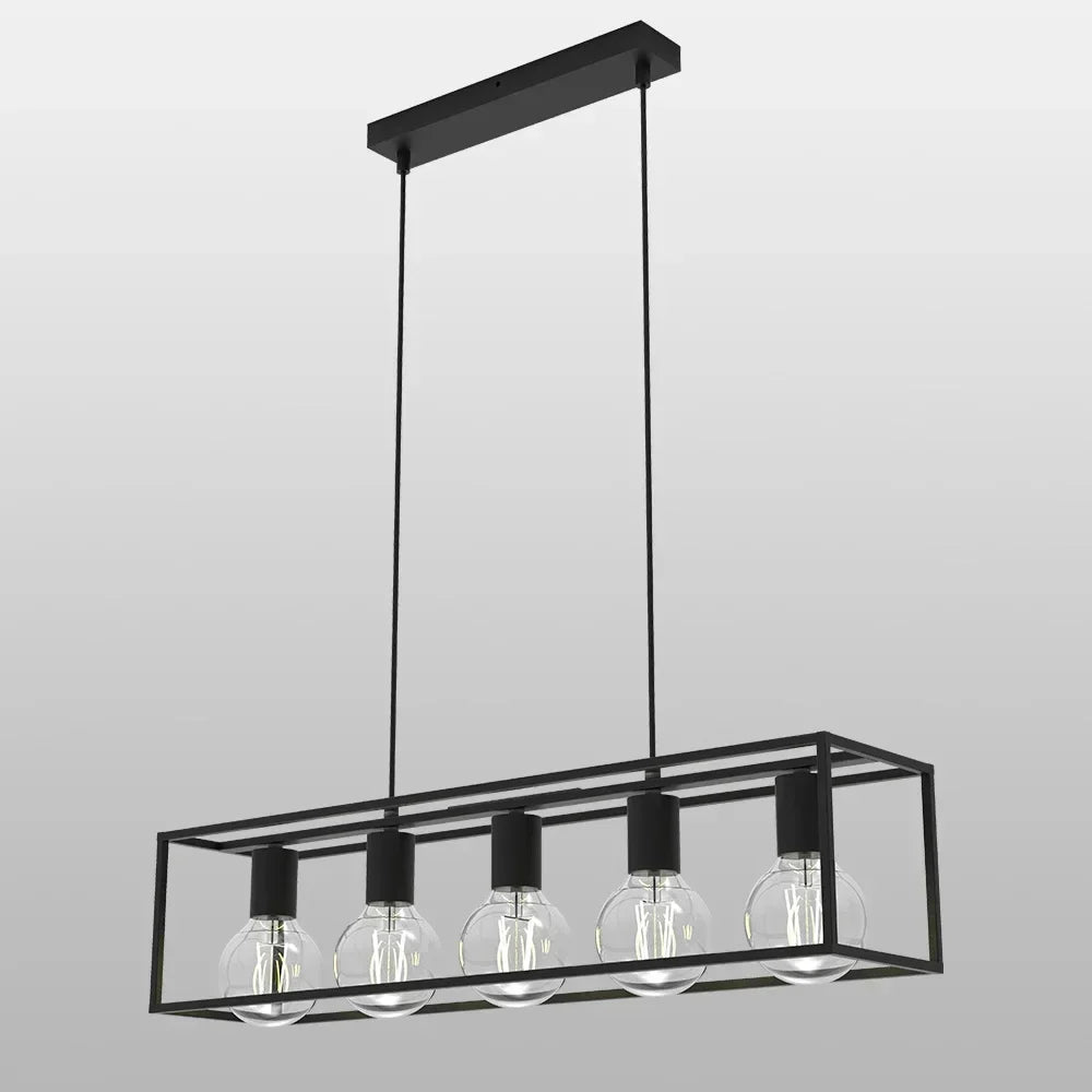 Plafonnier led suspendu style industriel rétro avec câble réglable Solène Écrin - Esprit Atelier & Présence Décorative