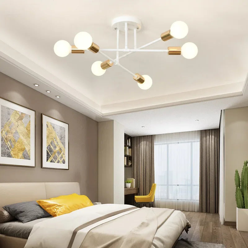 Plafonnier Moderne Créatif LED Lustre Spoutnik Lumière Semi-intégré Nordique Décor À La Maison Luminaires pour Chambre Salon Élias Mirage - Simplicité du Design & Décor Raffiné