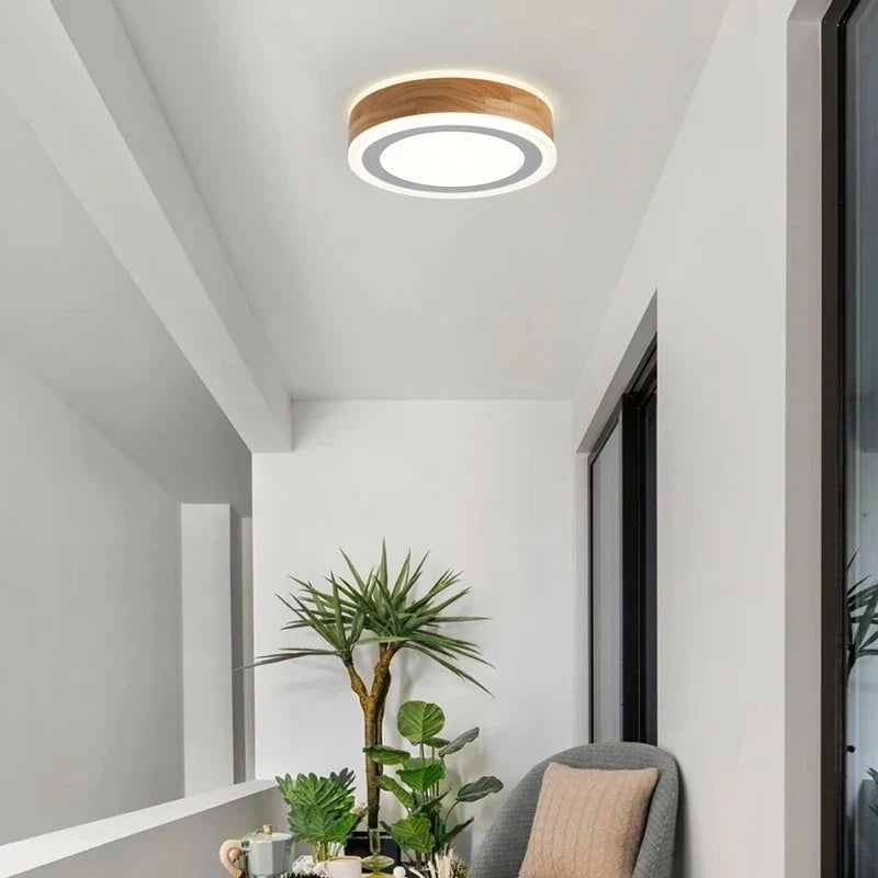 Plafonnier led rond moderne pour maison et hôtel Juliette Écrin en Bois - Matière Chaleureuse & Lignes Élégantes