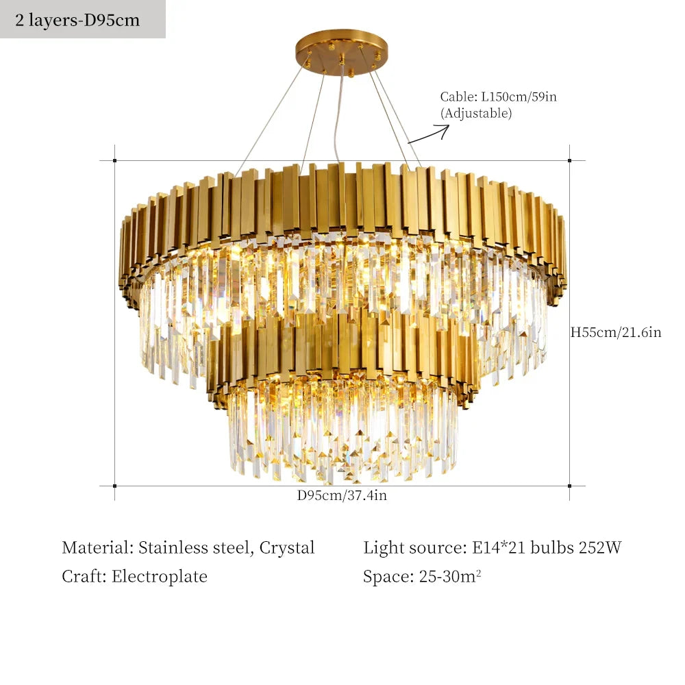 Lustre — En cristal moderne pour décoration intérieure élégante