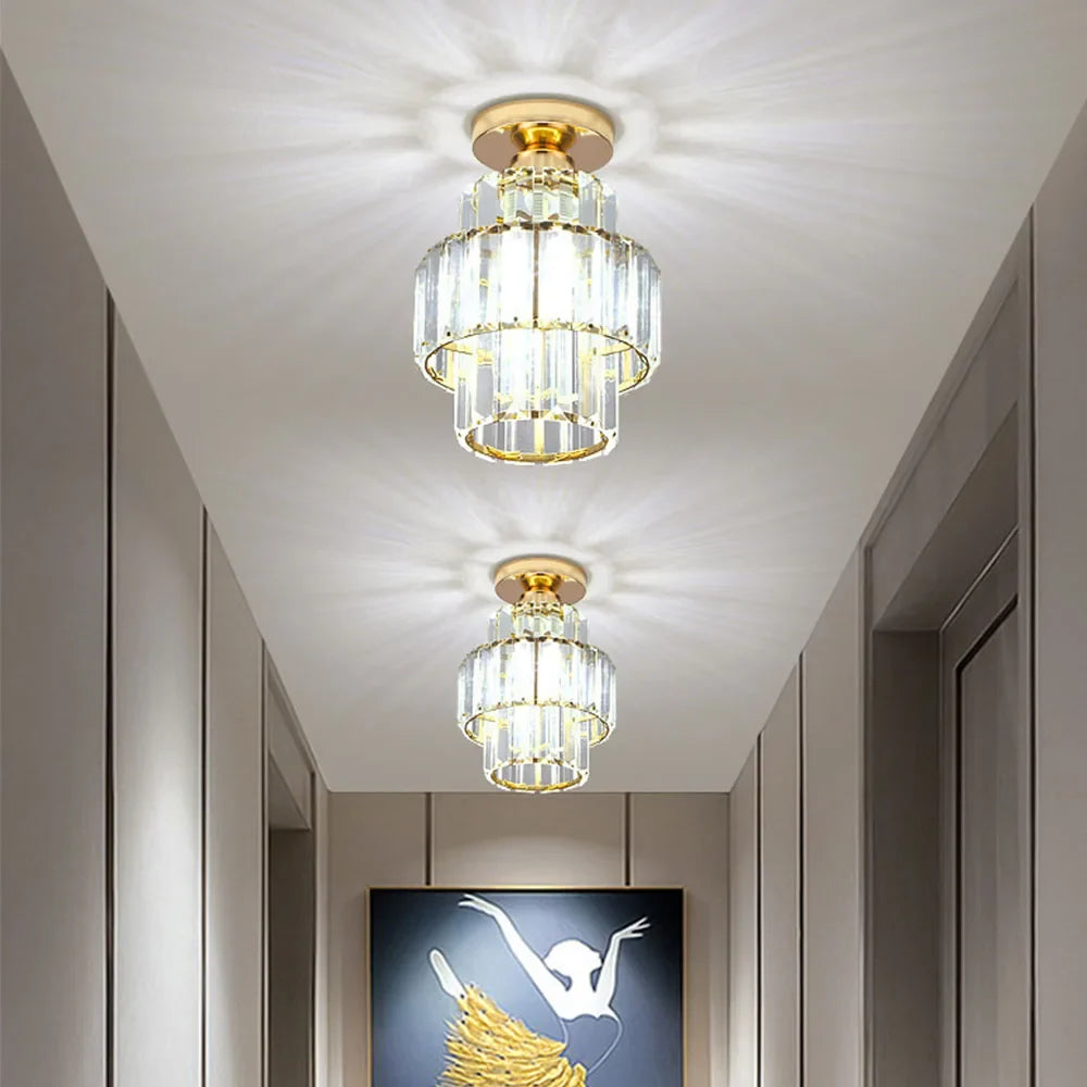 Plafonnier en cristal k9 moderne pour décoration intérieure élégante Agathe Contrepoint - Reflets Délicats & Élégance Visuelle