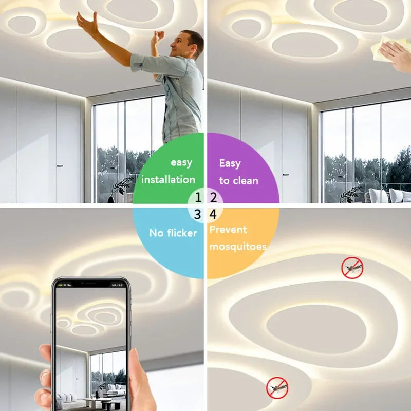 Plafonnier led moderne pour décoration intérieure et éclairage élégant Léopold Sérénade - Esprit Contemporain & Décor Élégant