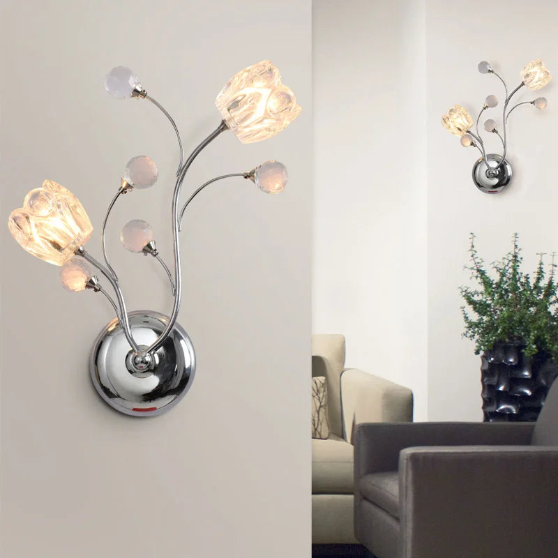 Applique murale en cristal doré pour intérieur décoratif Flore Rêve - Simplicité & Caractère au Quotidien