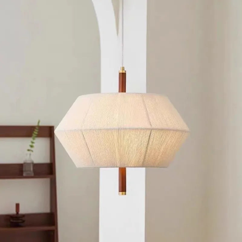 Suspension Wabi-sabi Clémence Brume en Corde de Chanvre et Bois