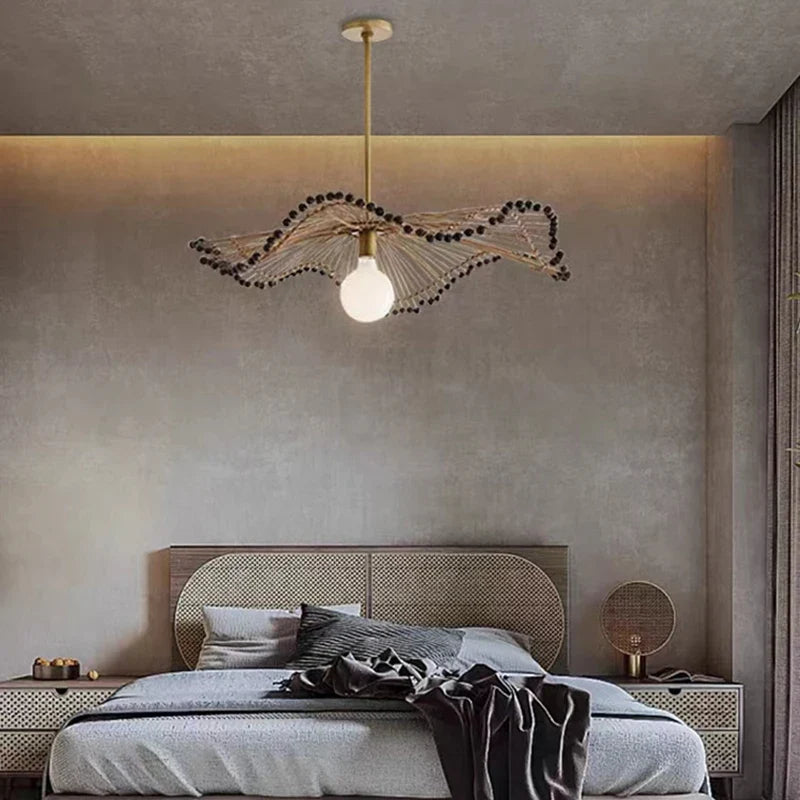 Lustre — Art déco en corde de chanvre pour boutiques et restaurants