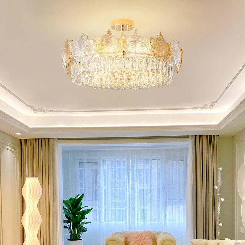 Lustre — En verre cristal design moderne pour intérieur élégant