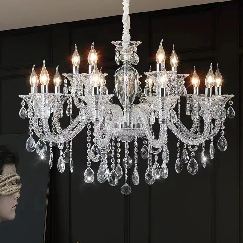 Lustre — Moderne en verre cristal pour espace de luxe