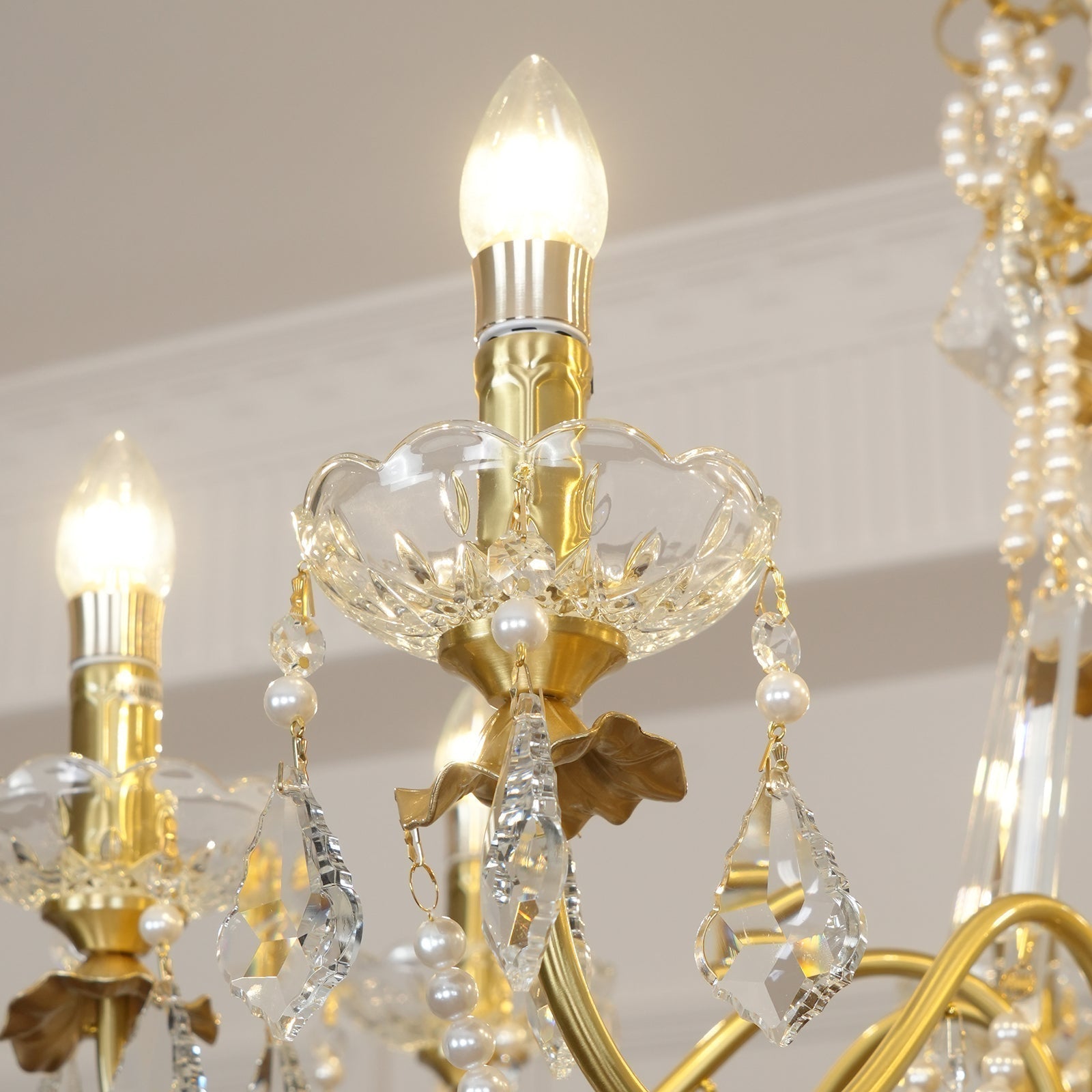 Lustre Chandelier en Cristal Perles Suspendues - Neutralighting