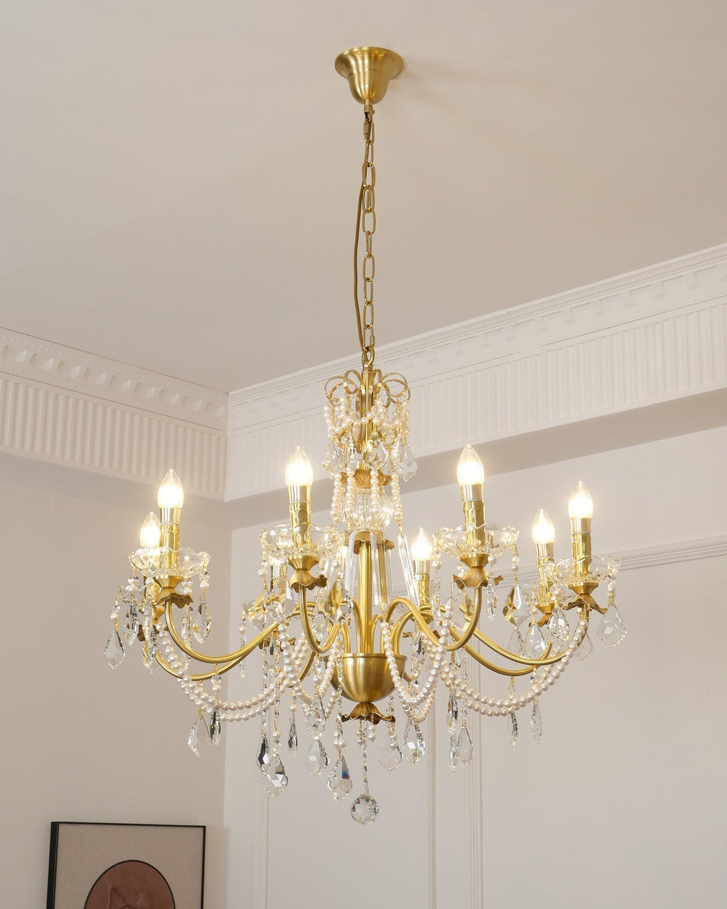 Lustre Chandelier en Cristal Perles Suspendues - Neutralighting